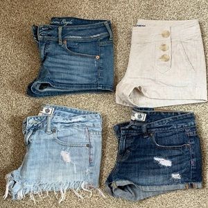 Jean shorts || linen shorts